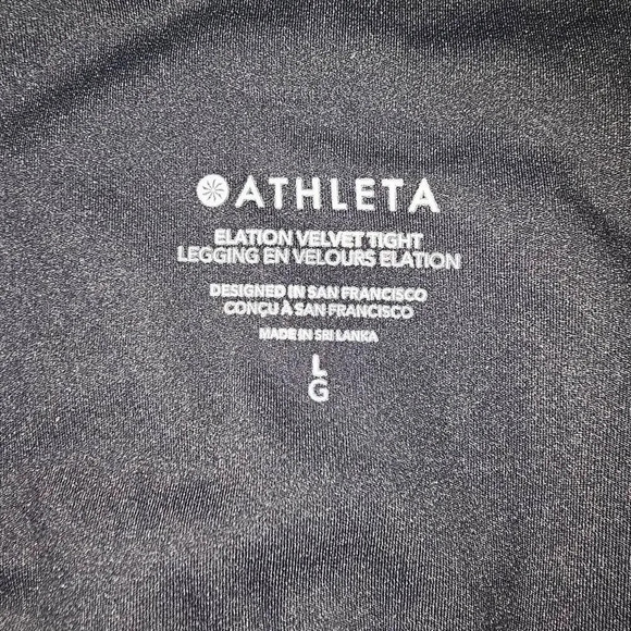 NWT Athleta Womens Black Elation Velvet‎ Tight Pants Large - Picture 4 of 6
